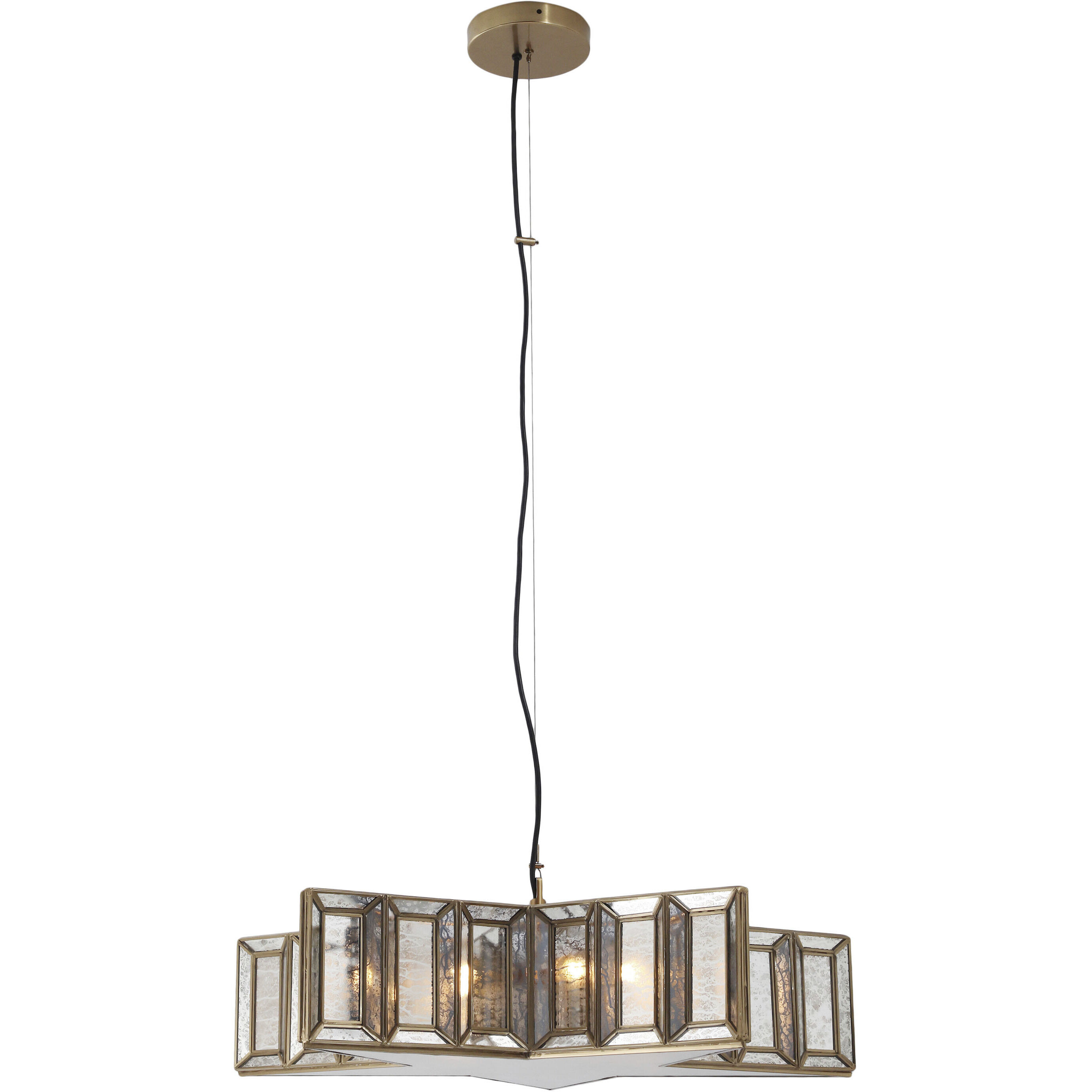 Lone Star 5 Light 26.8 inch Brass Antique Pendant Ceiling Light, Star